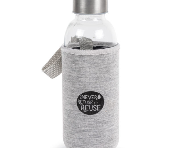 botella de vidrio reutilizable