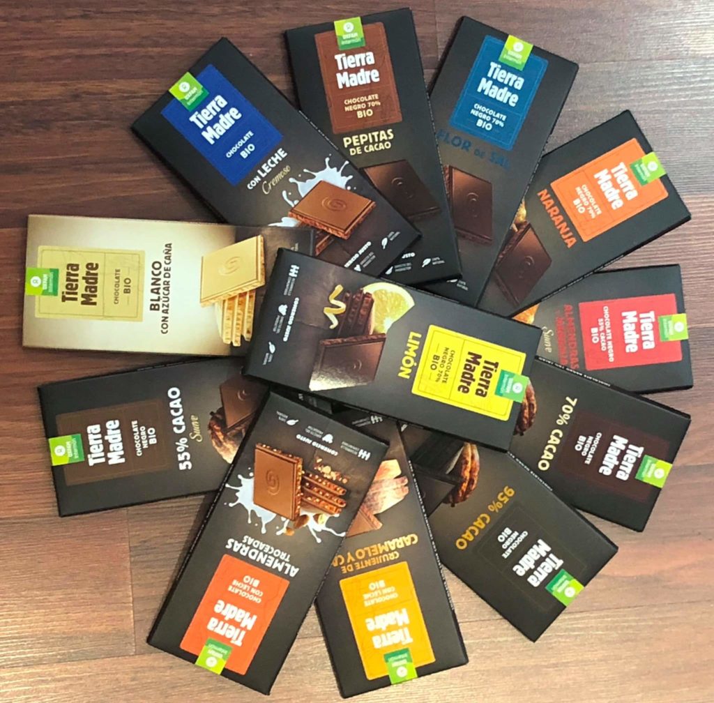 selección de tabletas de chocolate Tierra Madre de Comercio Justo de Oxfam Intermón