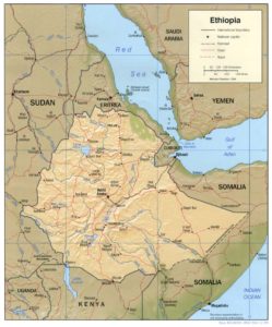 Ubicación de Etiopia en el mapa de África